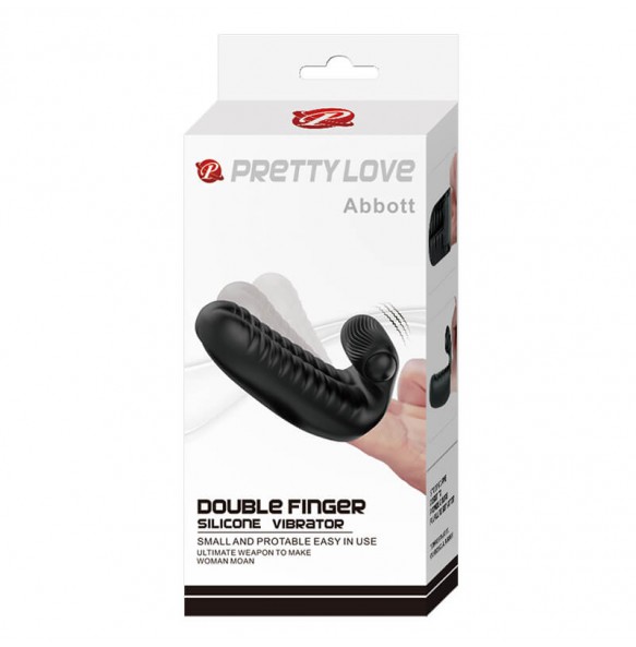 PRETTY LOVE - Abbott Double Finger Vibrator (Black)